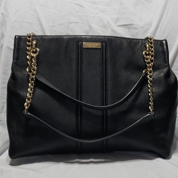 kate spade Handbags - Kate spade black pebbled leather gold chain bag